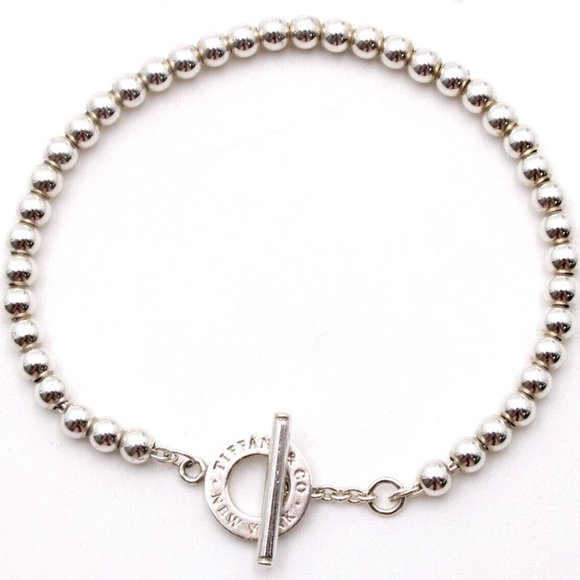 RARE, MINT CONDITION!!  Tiffany & Co. Sterling Silver New York Beaded Toggle Bra - Picture 6 of 6